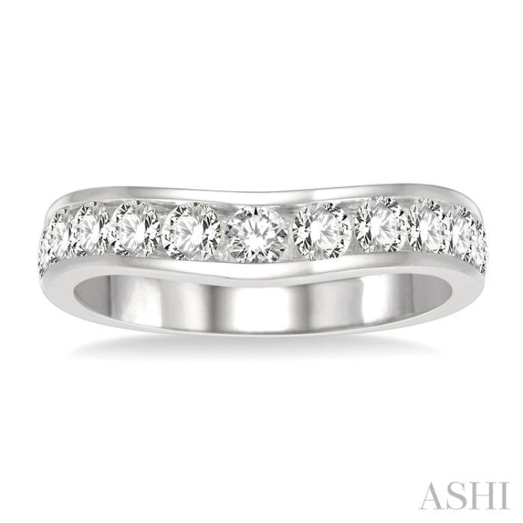 Curved Diamond Wedding Band