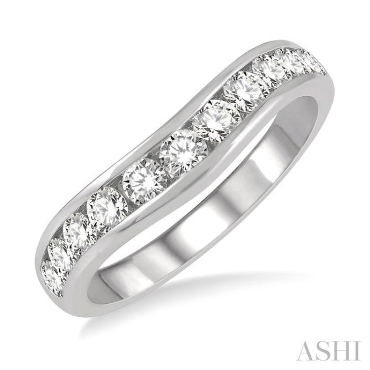 Curved Diamond Wedding Band