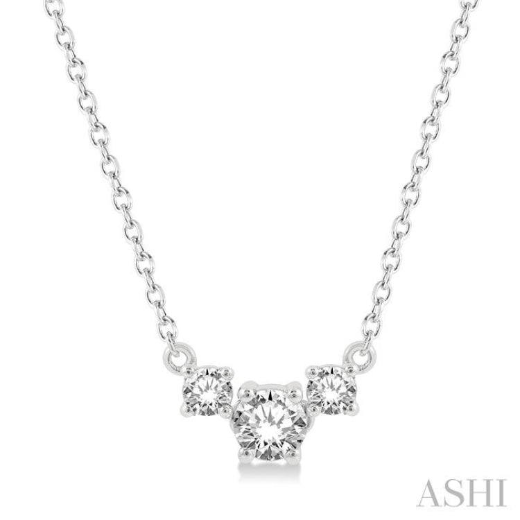 Round Shape Past Present & Future Diamond Necklace