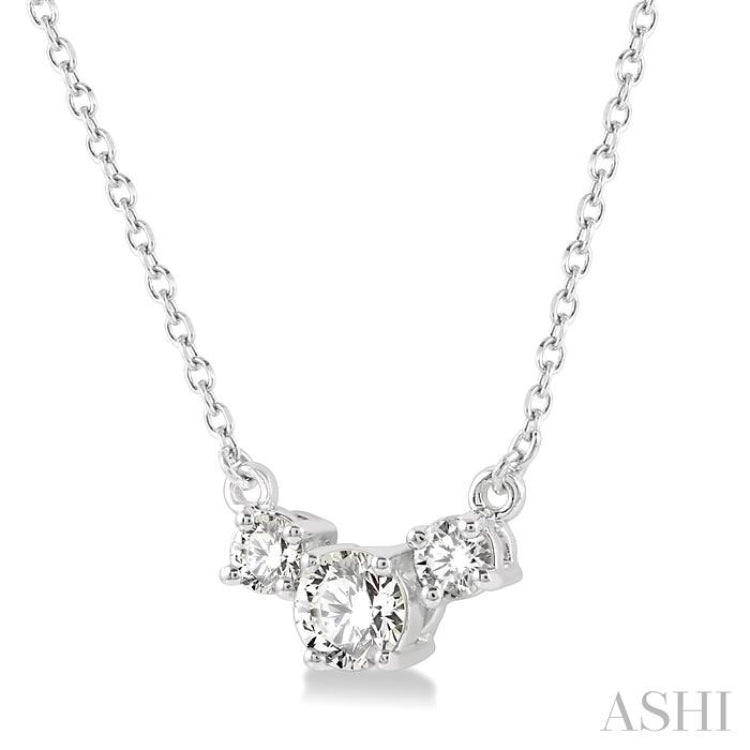 Round Shape Past Present & Future Diamond Necklace