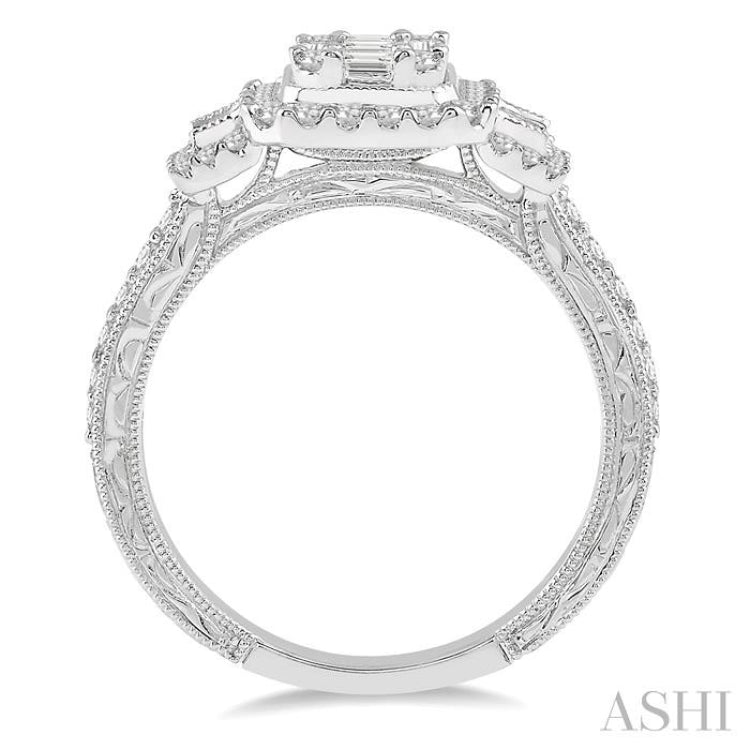 Halo Fusion Diamond Engagement Ring