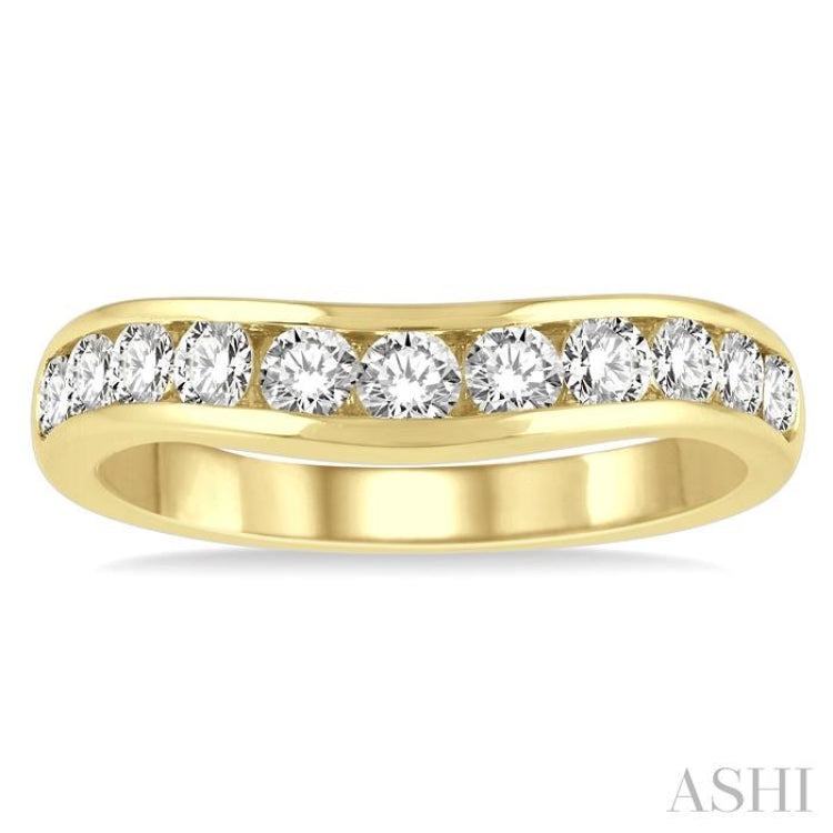 Curved Diamond Wedding Band