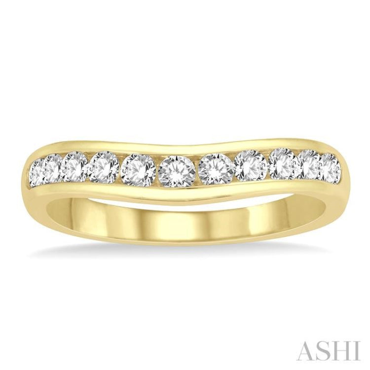 Curved Diamond Wedding Band