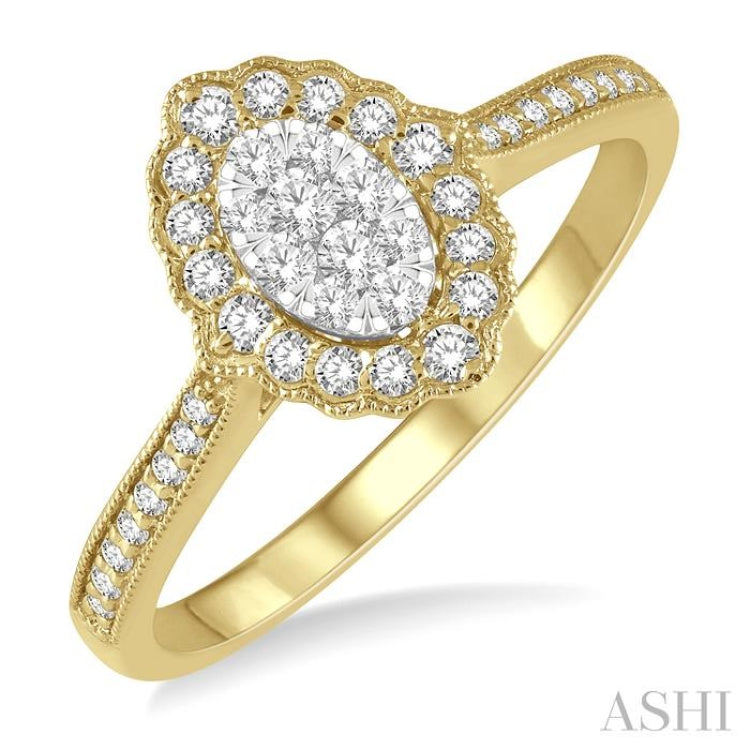 Oval Shape Halo Lovebright Diamond Ring