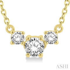 Round Shape Past Present & Future Diamond Necklace