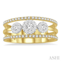 Round Shape Past Present & Future Lovebright Diamond Ring