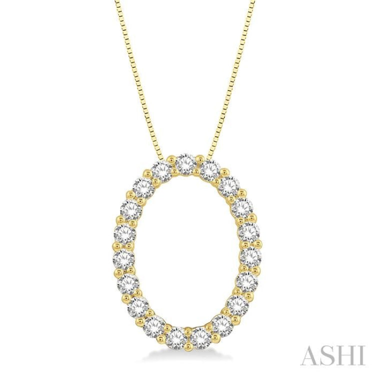 Oval Shape Diamond Pendant