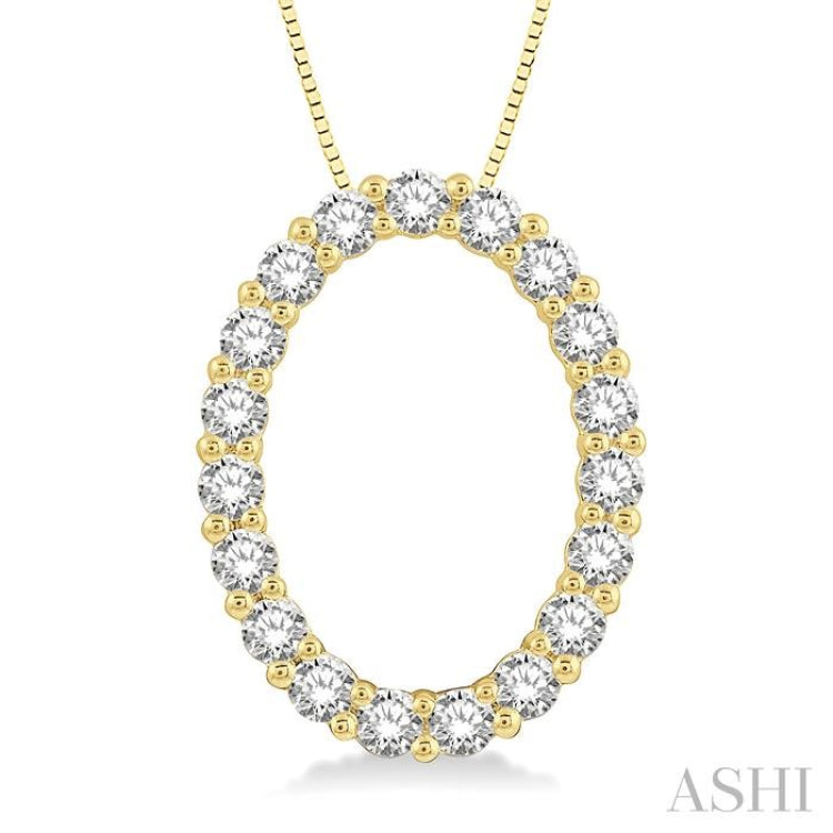 Oval Shape Diamond Pendant