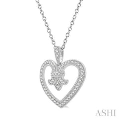 Heart Shape Fleur De Lis Diamond Fashion Pendant