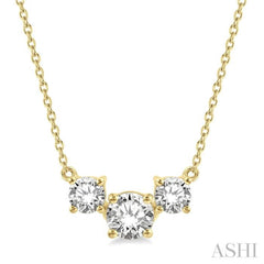 Round Shape Past Present & Future Diamond Necklace