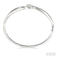 3/4 ctw Round Cut Diamond Bangle in 14K White Gold