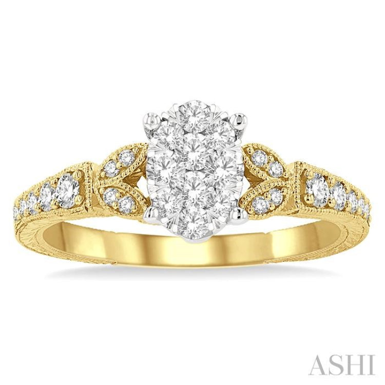 Oval Shape Lovebright Diamond Engagement Ring