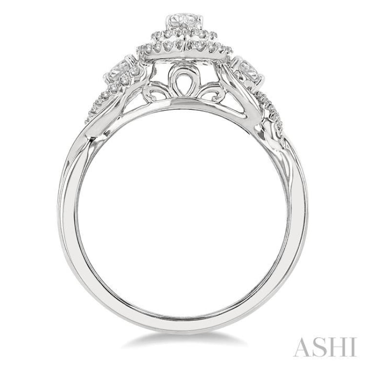 Marquise Shape Halo Diamond Engagement Ring