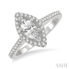 Marquise Shape Halo Diamond Engagement Ring