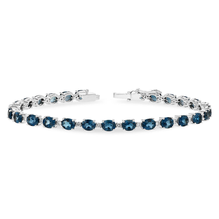 14KT Gold Blue Topaz Bracelet
