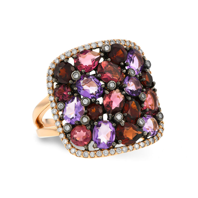 14KT Gold Ladies Multi-Stone Fashion Ring