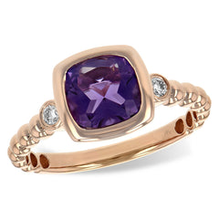 14KT Gold Ladies Amethyst Fashion Ring