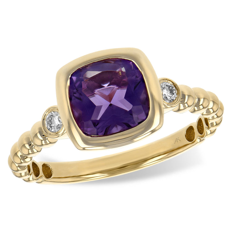 14KT Gold Ladies Amethyst Fashion Ring