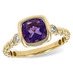 14KT Gold Ladies Amethyst Fashion Ring