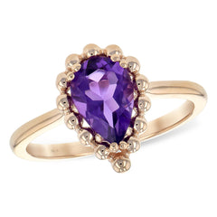 14KT Gold Ladies Amethyst Fashion Ring