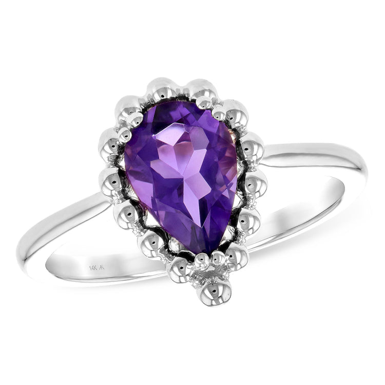 14KT Gold Ladies Amethyst Fashion Ring