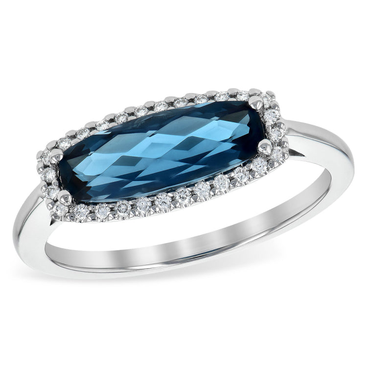 14KT Gold Ladies Blue Topaz Fashion Ring