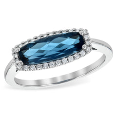 14KT Gold Ladies Blue Topaz Fashion Ring