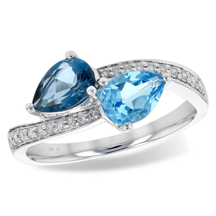 14KT Gold Ladies Blue Topaz Fashion Ring