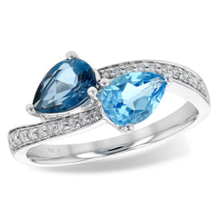 14KT Gold Ladies Blue Topaz Fashion Ring