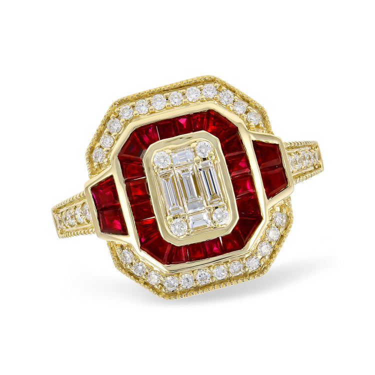 14KT Gold Ladies Ruby Fashion Ring
