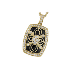 14KT Gold Onyx & Diamond Necklace