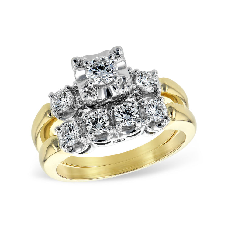 14KT Gold Two-Piece Wedding Set