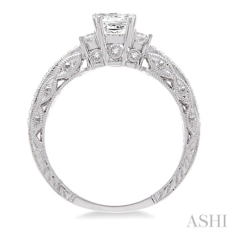 Princess Shape Past Present & Future Diamond Engagement Ring