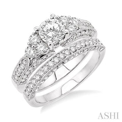 Round Shape Diamond Wedding Set