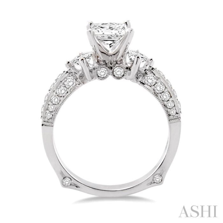 Princess Shape Past Present & Future Diamond Engagement Ring