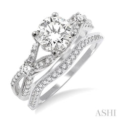 Round Shape Diamond Wedding Set