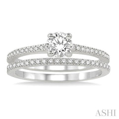 Round Shape Diamond Wedding Set