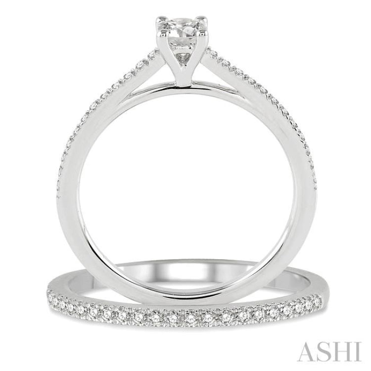 Round Shape Diamond Wedding Set