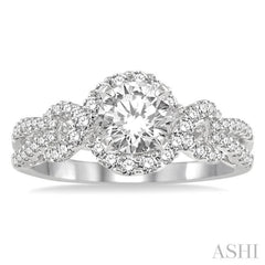 Round Shape Halo Diamond Engagement Ring