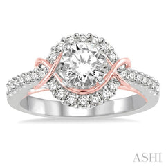 Round Shape Halo Diamond Engagement Ring