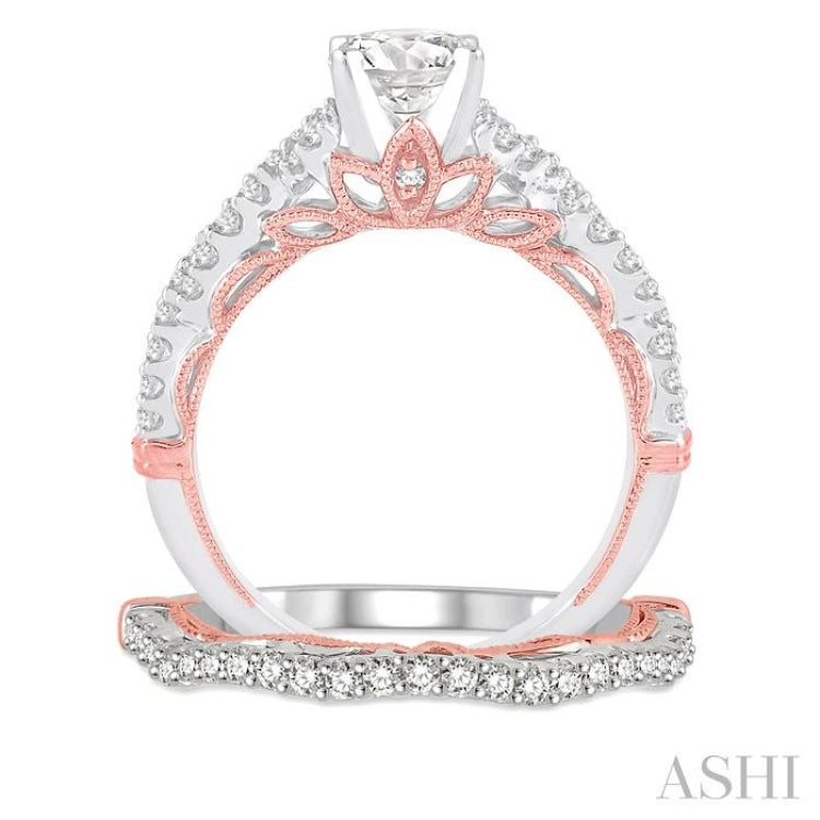 Round Shape Diamond Wedding Set