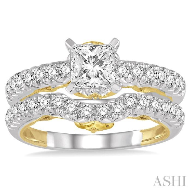 Princess Shape Diamond Wedding Set