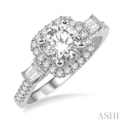 Round Shape Halo Diamond Engagement Ring