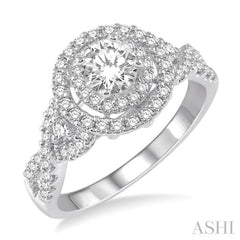 Round Shape Halo Diamond Engagement Ring