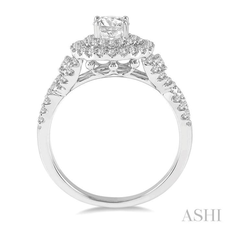 Round Shape Halo Diamond Engagement Ring