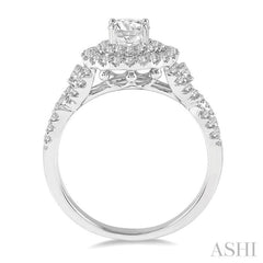 Round Shape Halo Diamond Engagement Ring