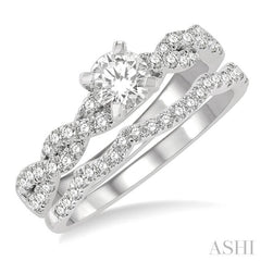 Round Shape Diamond Wedding Set