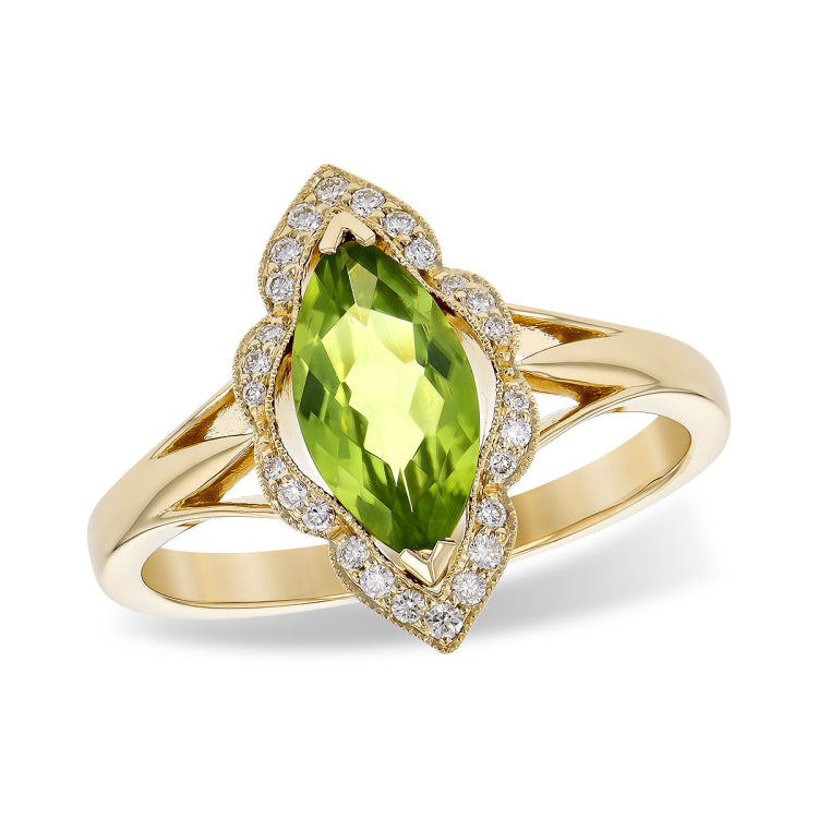 14KT Gold Ladies Peridot Fashion Ring