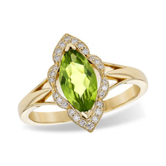 14KT Gold Ladies Peridot Fashion Ring