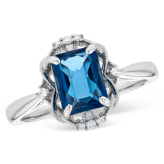 14KT Gold Ladies Blue Topaz Fashion Ring